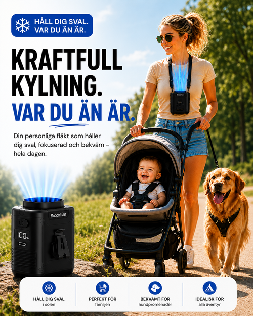 Bärbar 3-i-1 Fläkt - Slipp svettas